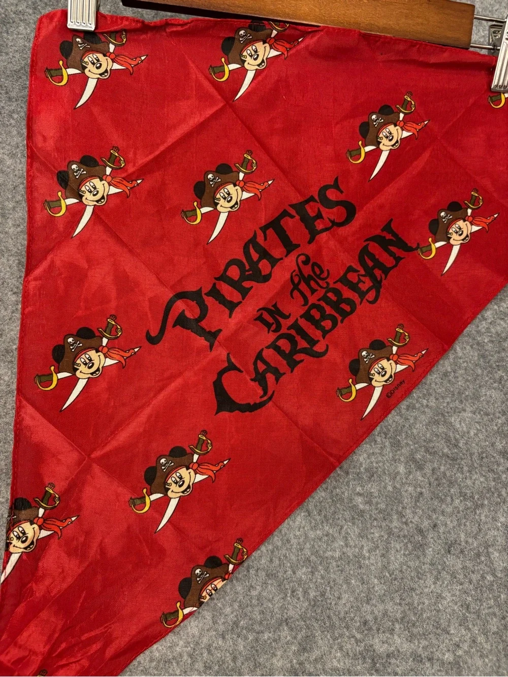 Disney Pirates of the Caribbean Mickey Mouse Bandana Lot of 10 Red 21” Scarves
